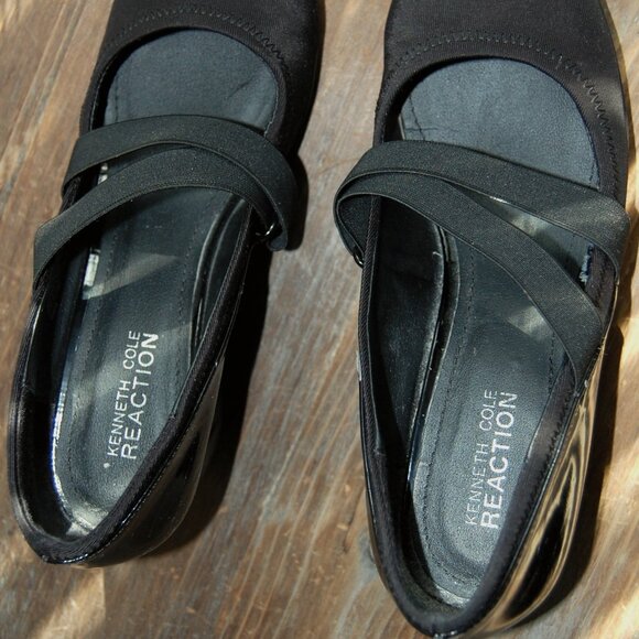 Kenneth Cole, Lacross Women Size 8 Patent Wedge Black Shoes - Picture 8 of 14